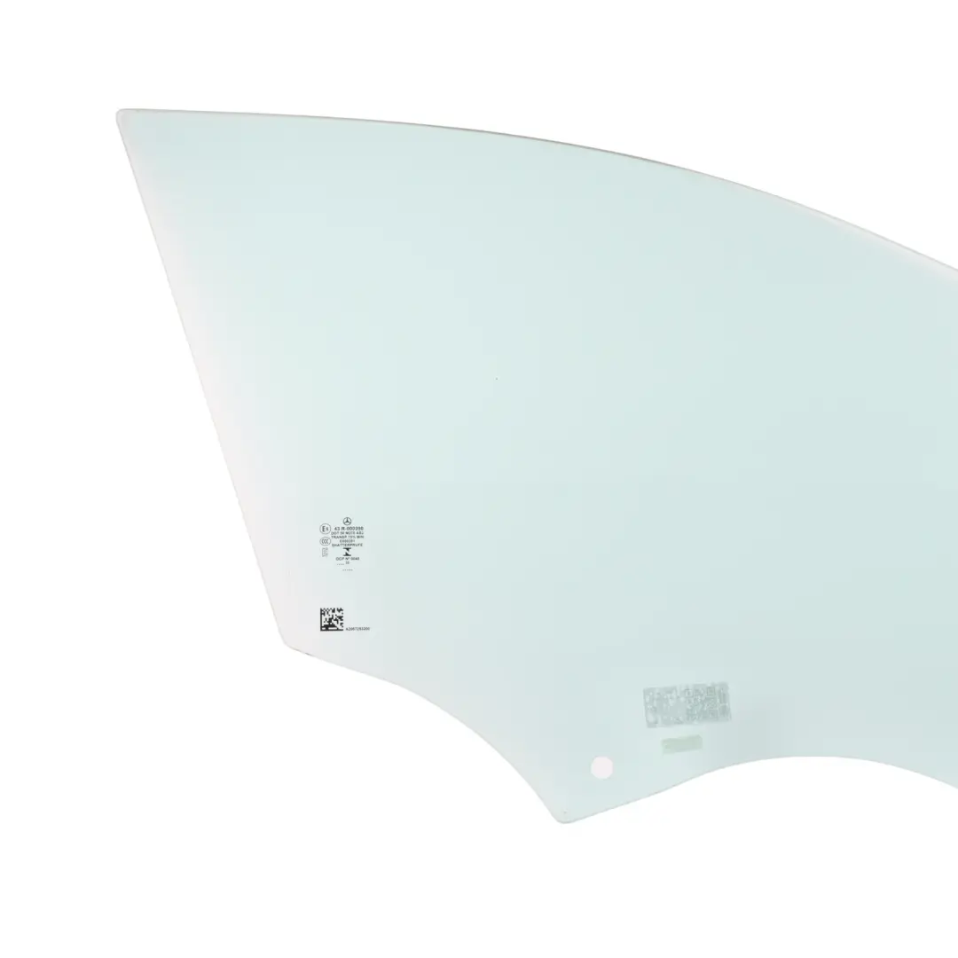 Front Right O/S Window Glass Green AS2 to Mercedes W206 with Part number A2067253200 Mercedes W206 Front Right O/S Window Glass Green AS2 - SKU A2067253200 - Part number A2067253200