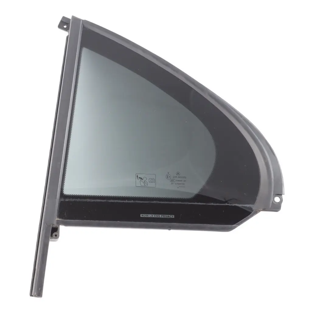 Window Quarter Glass Tinted ESG Left N/S to Mercedes W206 Rear with Part number A2067303700 Mercedes W206 Rear Window Quarter Glass Tinted ESG Left N/S - SKU A2067303700 - Part number A2067303700