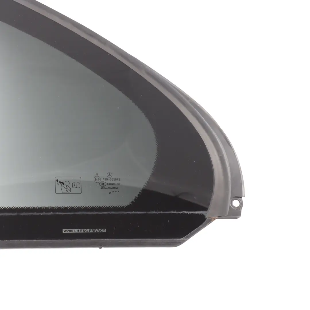 Window Quarter Glass Tinted ESG Left N/S to Mercedes W206 Rear with Part number A2067303700 Mercedes W206 Rear Window Quarter Glass Tinted ESG Left N/S - SKU A2067303700 - Part number A2067303700