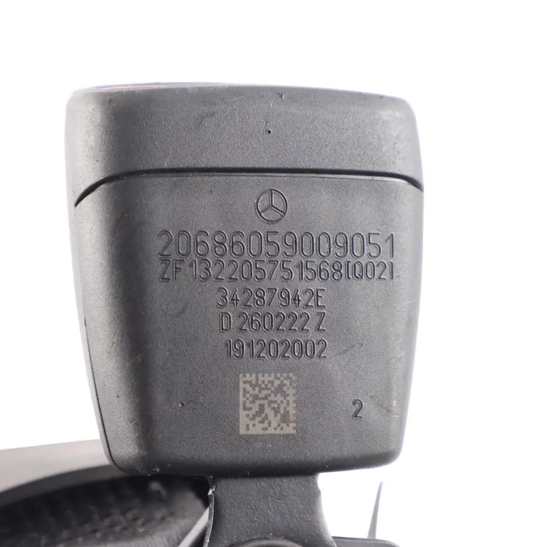Belt Clip Latch Catch to Mercedes W206 Saloon Rear Double Seat with Part number A2068605900 Mercedes W206 Saloon Rear Double Seat Belt Clip Latch Catch - SKU A2068605900 - Part number A2068605900