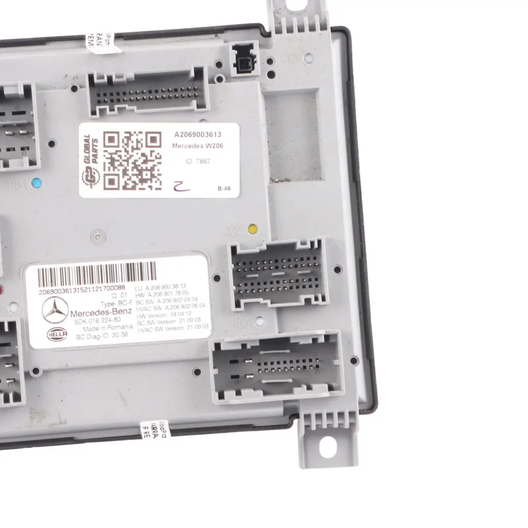 Body Control Unit On Board Power Distribution to Mercedes W206 BCM with Part number A2069003613 Mercedes W206 BCM Body Control Unit On Board Power Distribution - SKU A2069003613 - Part number A2069003613