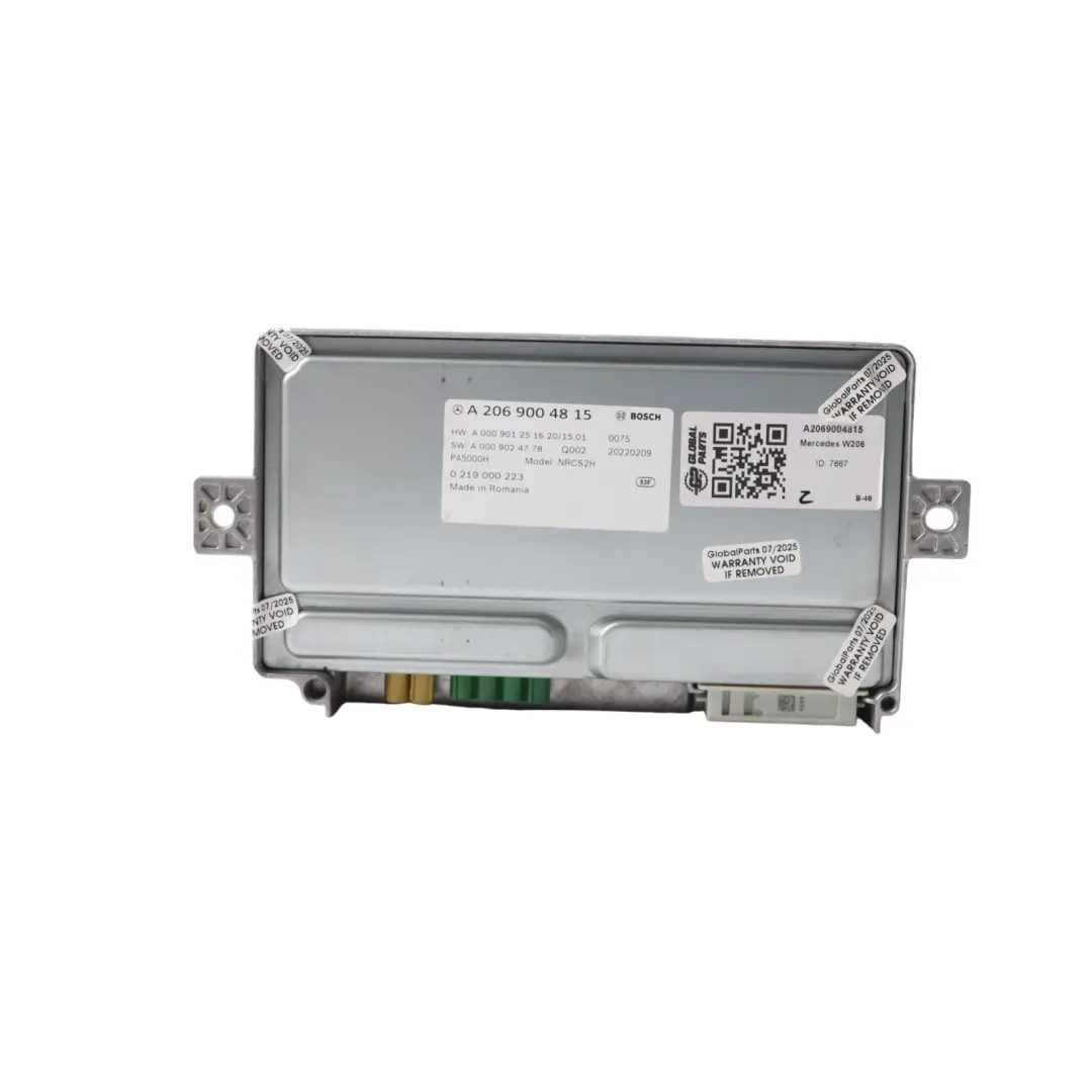 Parking Camera 360 Control Unit Module ECU to Mercedes W206 Active with Part number A2069004815 Mercedes W206 Active Parking Camera 360 Control Unit Module ECU - SKU A2069004815 - Part number A2069004815