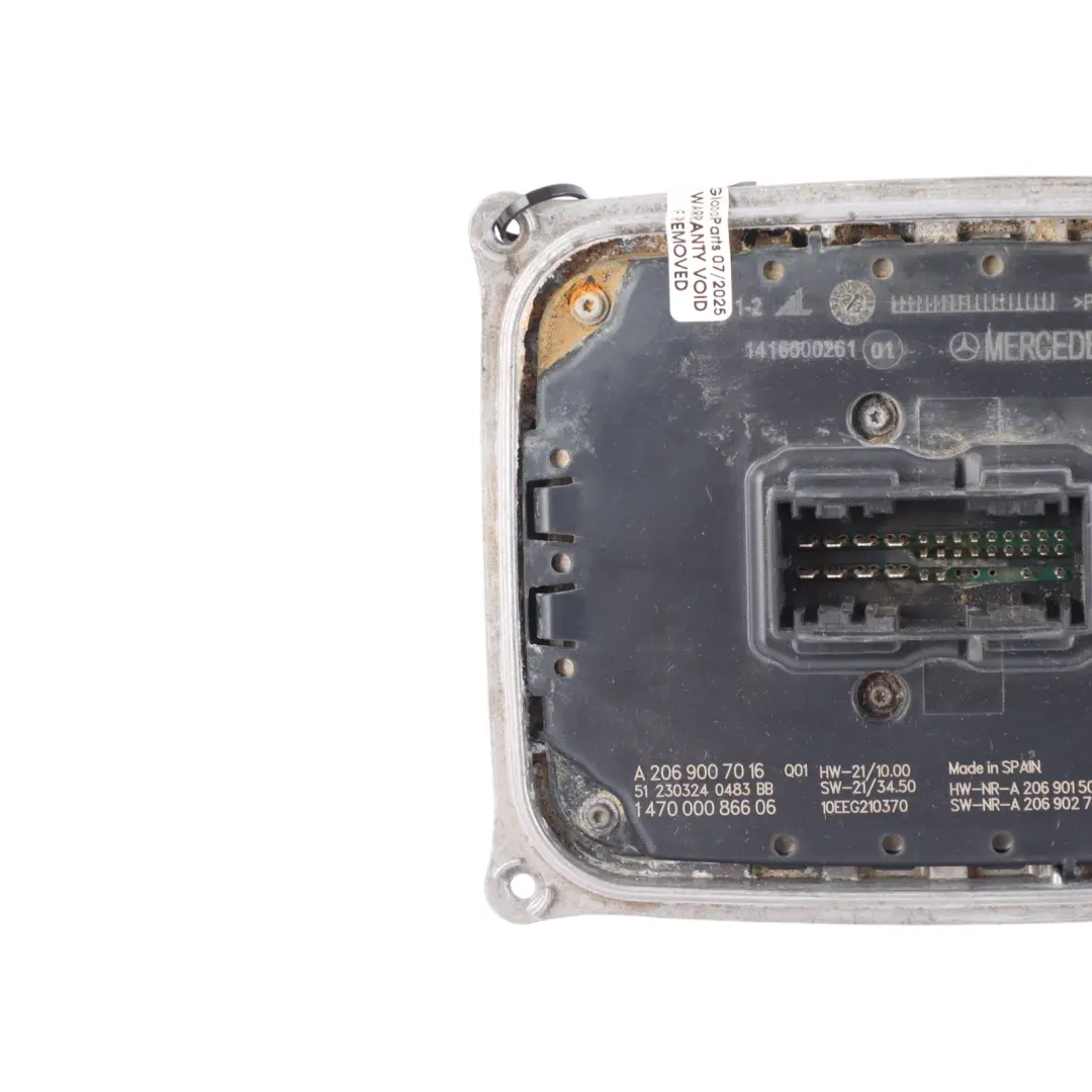 LED Front Lamp Headlight Control Unit Ballast ECU to Mercedes W206 with Part number A2069007016 Mercedes W206 LED Front Lamp Headlight Control Unit Ballast ECU - SKU A2069007016 - Part number A2069007016