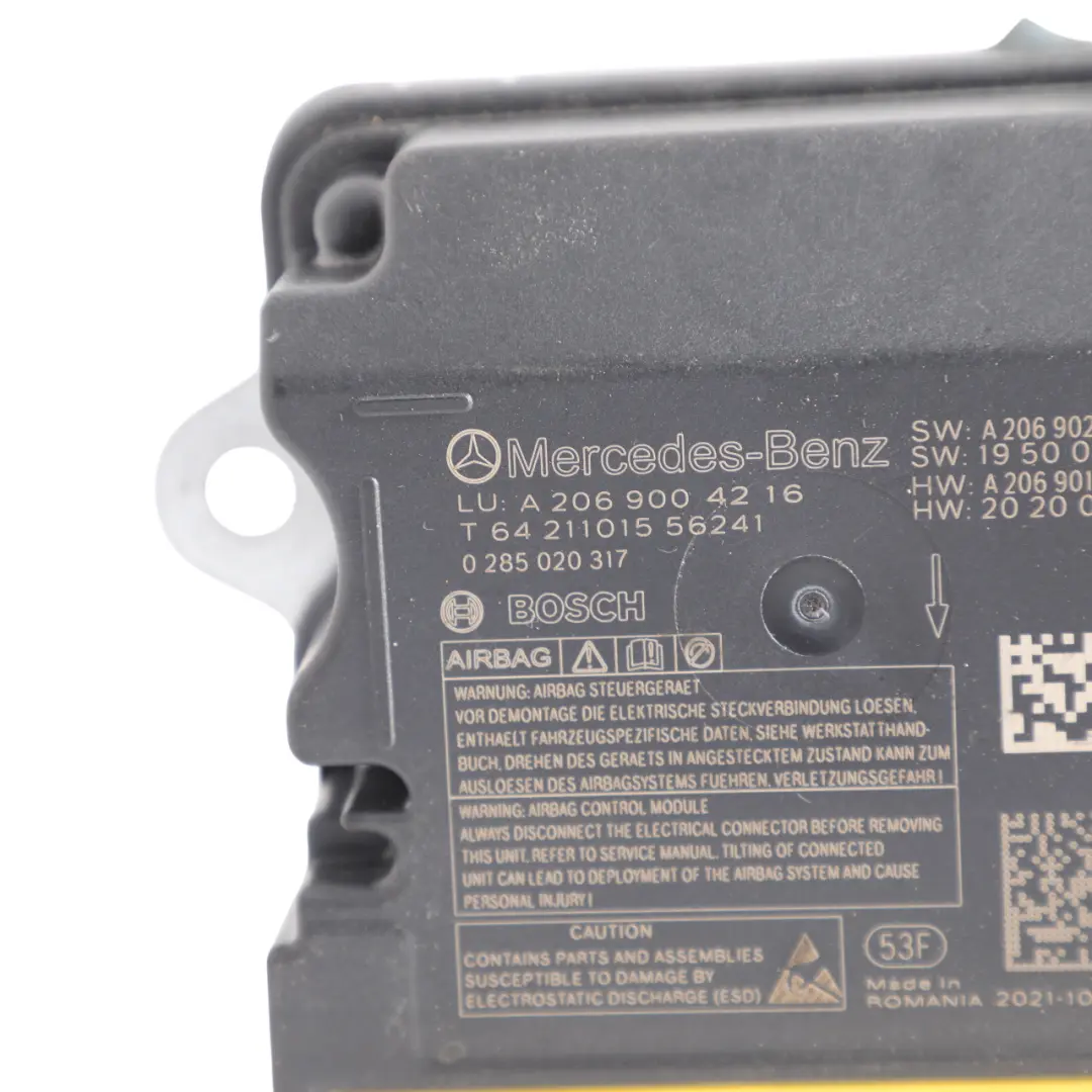 Module Control Unit SRS A2069011706 to Mercedes W206 Air with Part number A2069026405 Mercedes W206 Air Module Control Unit SRS A2069011706 - SKU A2069004216 - Part number A2069026405