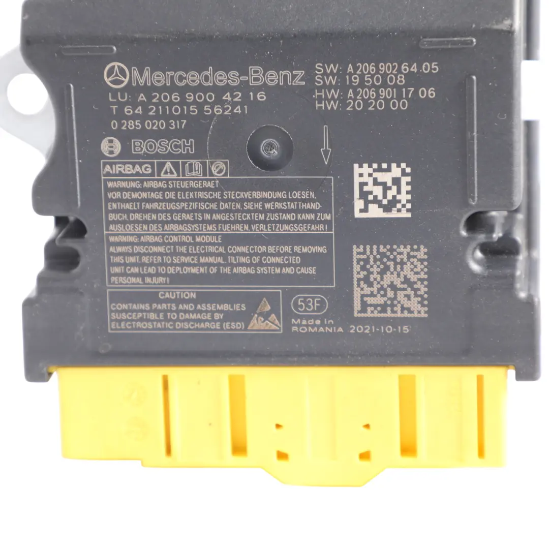 Mercedes W206 Air Module Control Unit SRS A2069011706 - SKU A2069004216 - Part number A2069026405