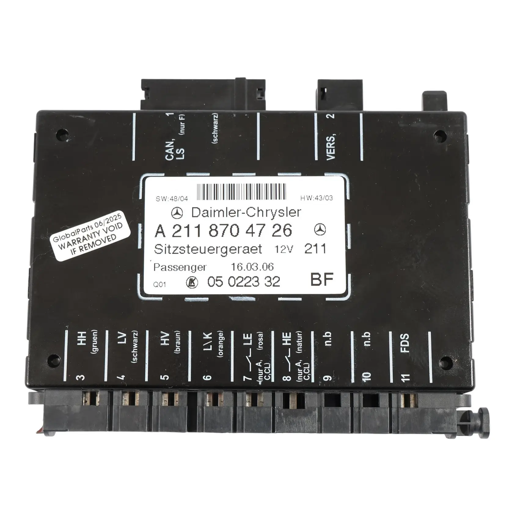 Seat Module Mercedes W203 CLK W209 W211 Front Memory Control Unit A2118704726