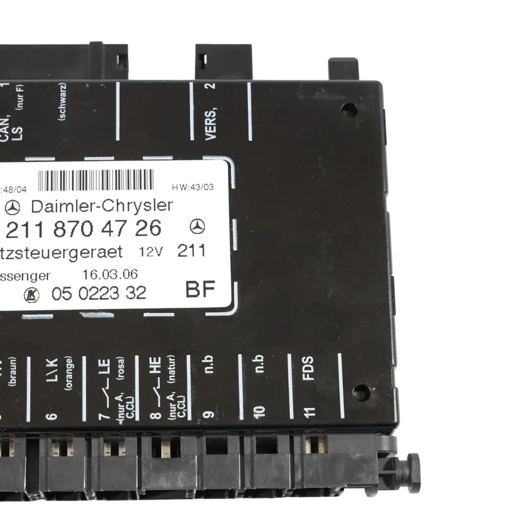 Seat Module Mercedes W203 CLK W209 W211 Front Memory Control Unit - SKU A2118704726 - Part number A2118704726