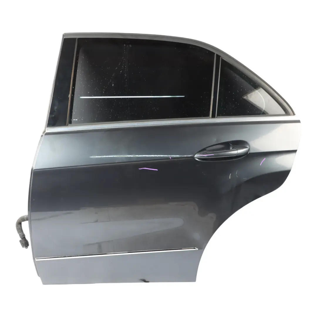 Door Rear Left N/S Cover Panel Tenorite Grey Metallic - 755 to Mercedes W212 with Part number A2127300105 Mercedes W212 Door Rear Left N/S Cover Panel Tenorite Grey Metallic - 755 - SKU A2127300105-TNG - Part number A2127300105