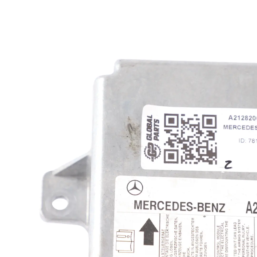 SRS Air Module Crash Control Unit ECU to Mercedes W212 with Part number A2128200485 Mercedes W212 SRS Air Module Crash Control Unit ECU - SKU A2128200485 - Part number A2128200485