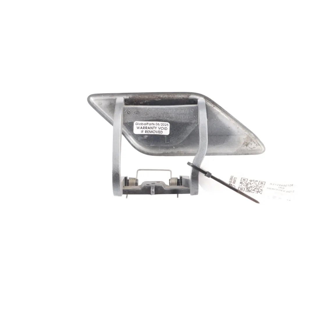 Front Bumper Lamp Washer Cap Left N/S Iridium Silver Metallic 775 to Mercedes W212 with Part number A2128600108 Mercedes W212 Front Bumper Lamp Washer Cap Left N/S Iridium Silver Metallic 775 - SKU A2128600108-IRS - Part number A2128600108