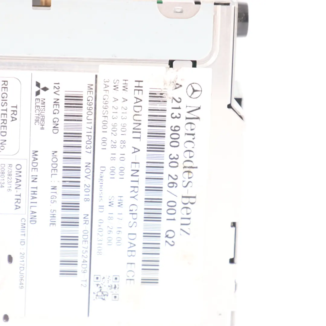  Multimedia Head Unit Mercedes W205 W213 Audio DAB Radio Controller - SKU A2139003026-1 - Part number A2139003026