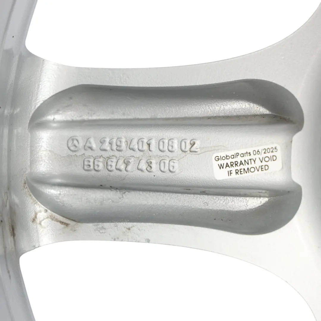 Alloy Wheel Rim 18" 5 Spoke 8,5J ET:18 to Mercedes CLS C219 Rear Silver with Part number A2194010802 Mercedes CLS C219 Rear Silver Alloy Wheel Rim 18" 5 Spoke 8,5J ET:18 - SKU A2194010802-1 - Part number A2194010802