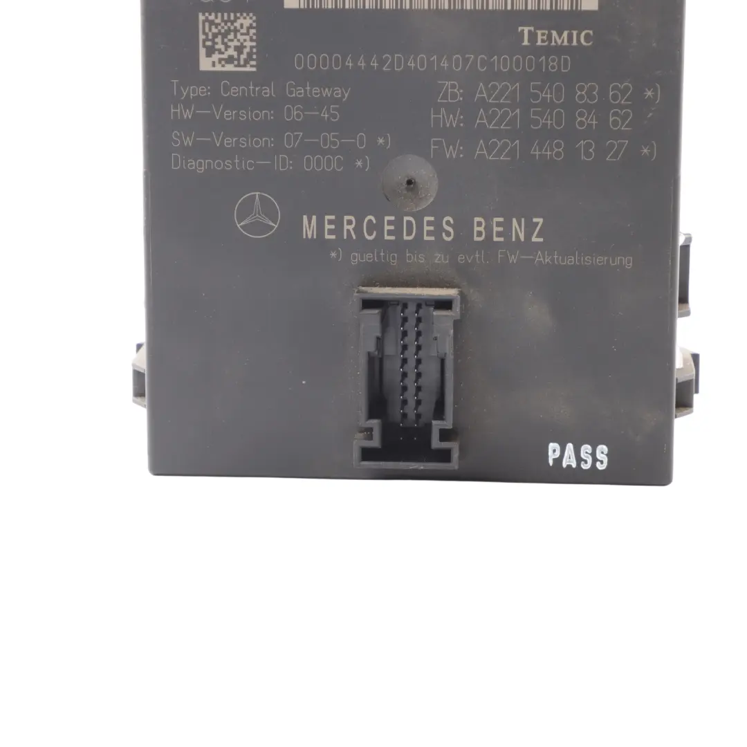 Gateway Control Unit Module ECU to Mercedes C216 W221 with Part number A2215408362 Mercedes C216 W221 Gateway Control Unit Module ECU - SKU A2215408362 - Part number A2215408362