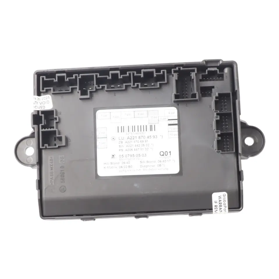 Front Door Control Unit Module Left N/S to Mercedes W221 with Part number A2218704593 Mercedes W221 Front Door Control Unit Module Left N/S - SKU A2218704593 - Part number A2218704593