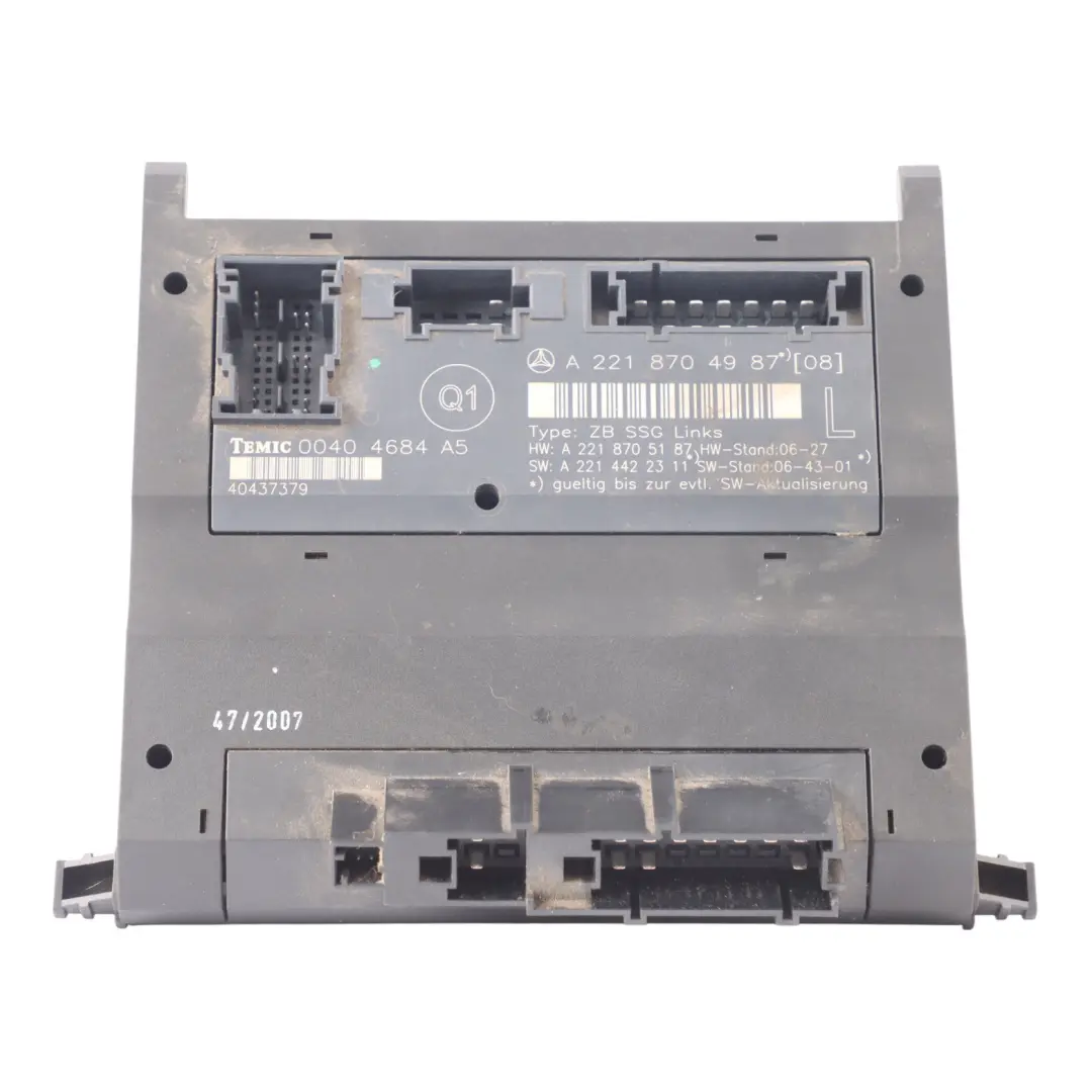 Mercedes W221 Front Left Seat Control Module Unit - SKU A2218704987 - Part number A2218704987