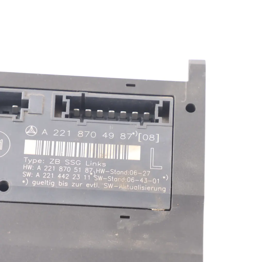 Front Left Seat Control Module Unit to Mercedes W221 with Part number A2218704987 Mercedes W221 Front Left Seat Control Module Unit - SKU A2218704987 - Part number A2218704987