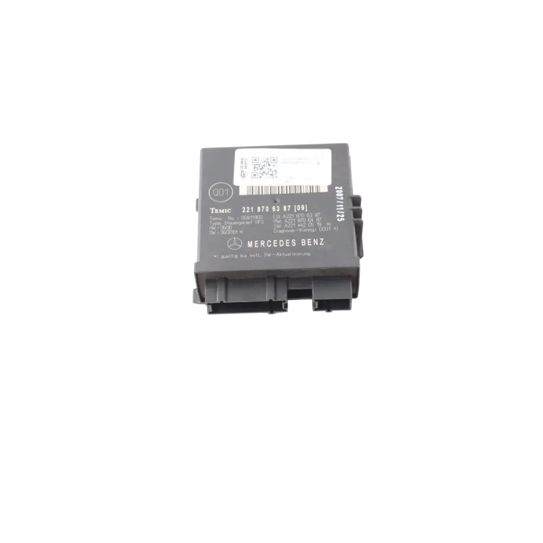 Mercedes W221 Trunk Release Remote Open Close Module Control Unit - SKU A2218706387 - Part number A2218706387