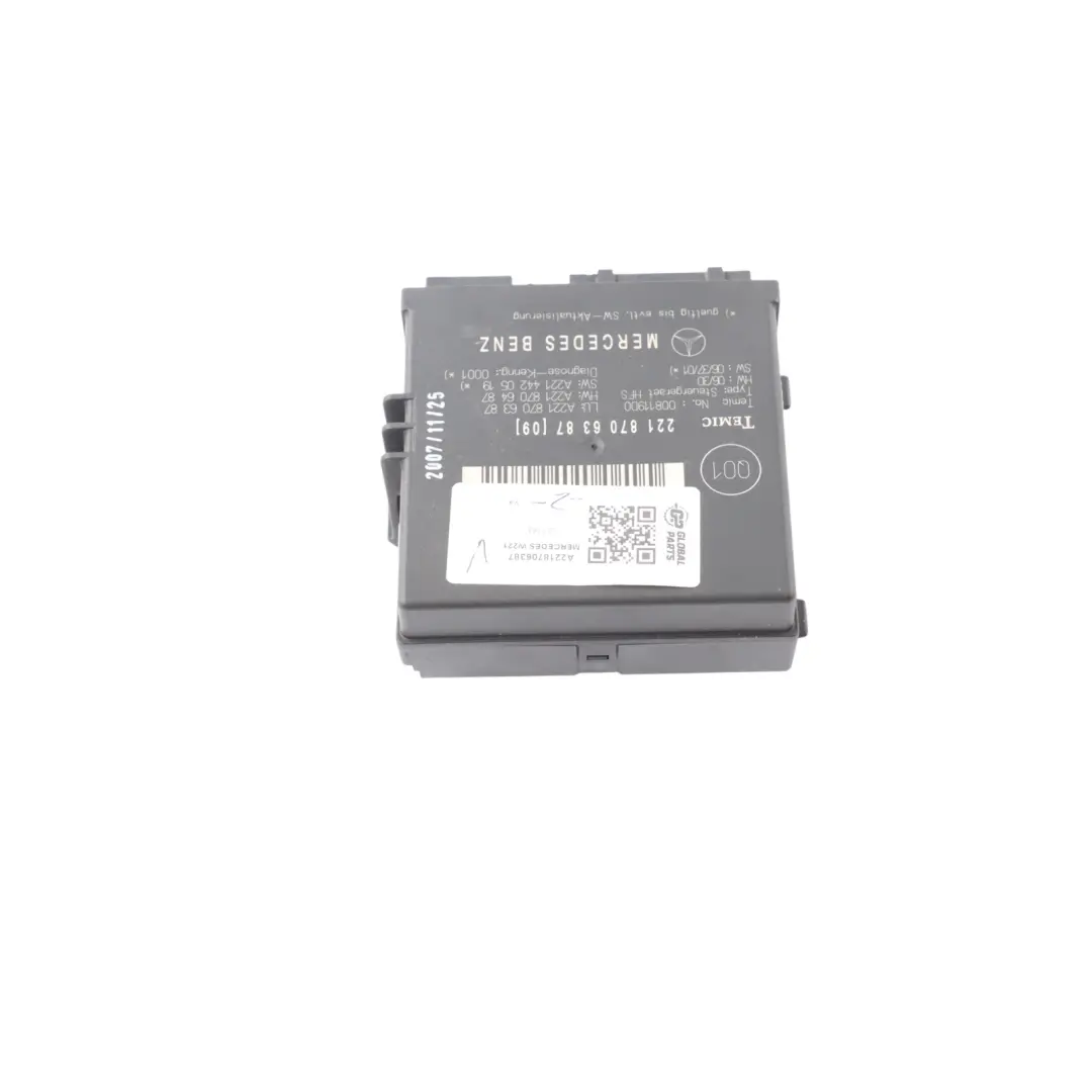 Mercedes W221 Trunk Release Remote Open Close Module Control Unit - SKU A2218706387 - Part number A2218706387