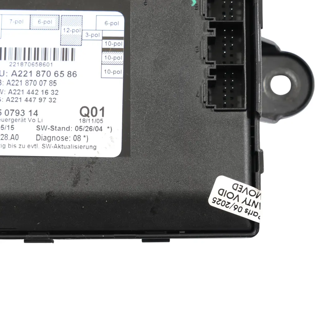 Mercedes W221 Module De Commande De Porte Avant Gauche ECU - SKU A2218706586 - Numéro de pièce A2218706586