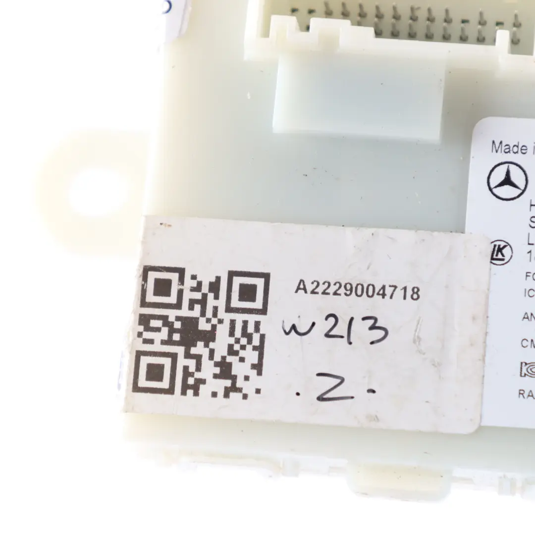 Keyless Go Entry Central Lock Control Module Unit ECU to Mercedes W213 with Part number A2229004718 Mercedes W213 Keyless Go Entry Central Lock Control Module Unit ECU - SKU A2229004718 - Part number A2229004718