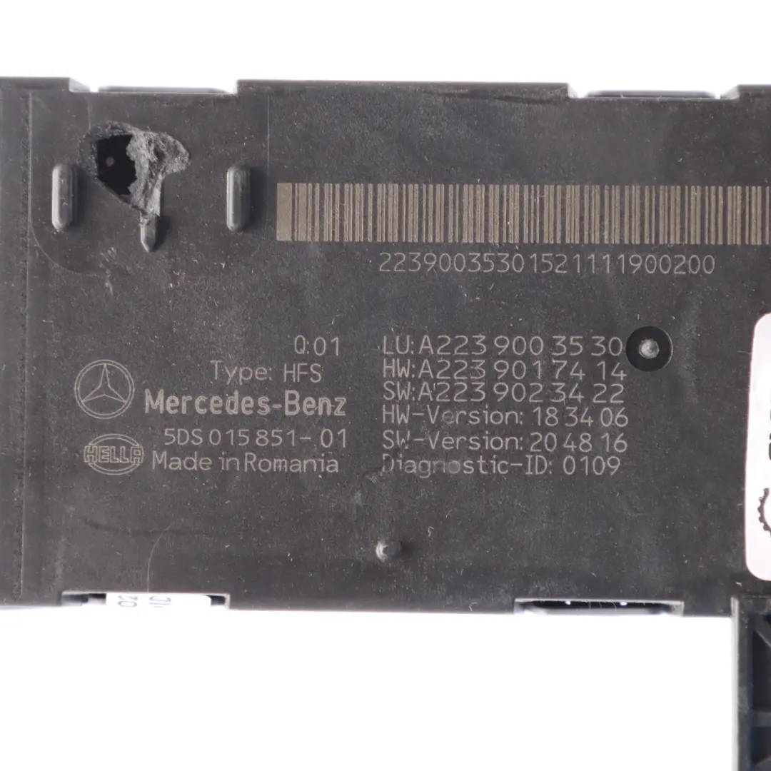 Mercedes W206 W223 Remote Trunk Closing Control Unit Module - SKU A2239003530-1 - Part number A2239003530
