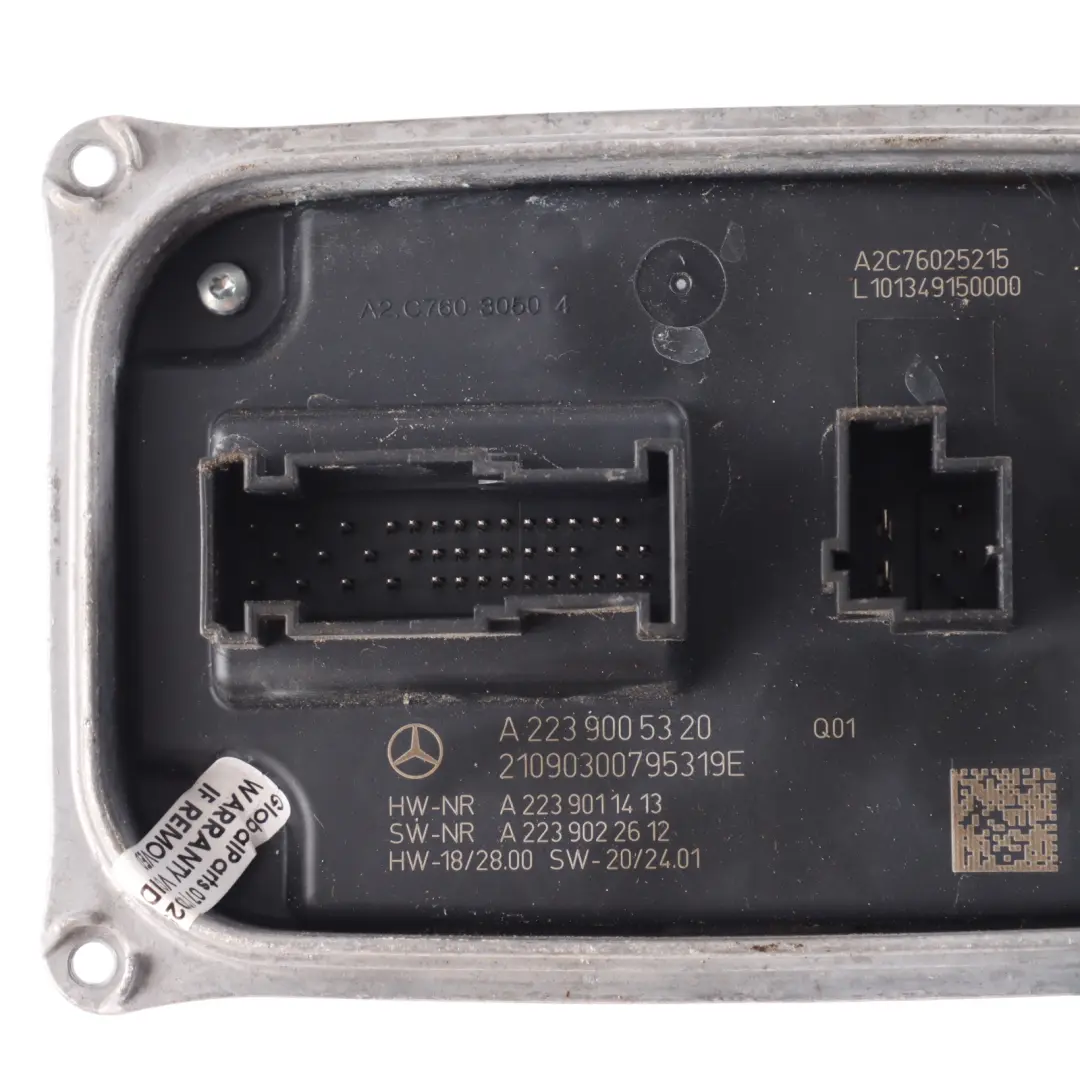 Front Lamp Headlight Ballast Module Control Unit ECU to Mercedes W206 with Part number A2239005320 Mercedes W206 Front Lamp Headlight Ballast Module Control Unit ECU - SKU A2239005320 - Part number A2239005320