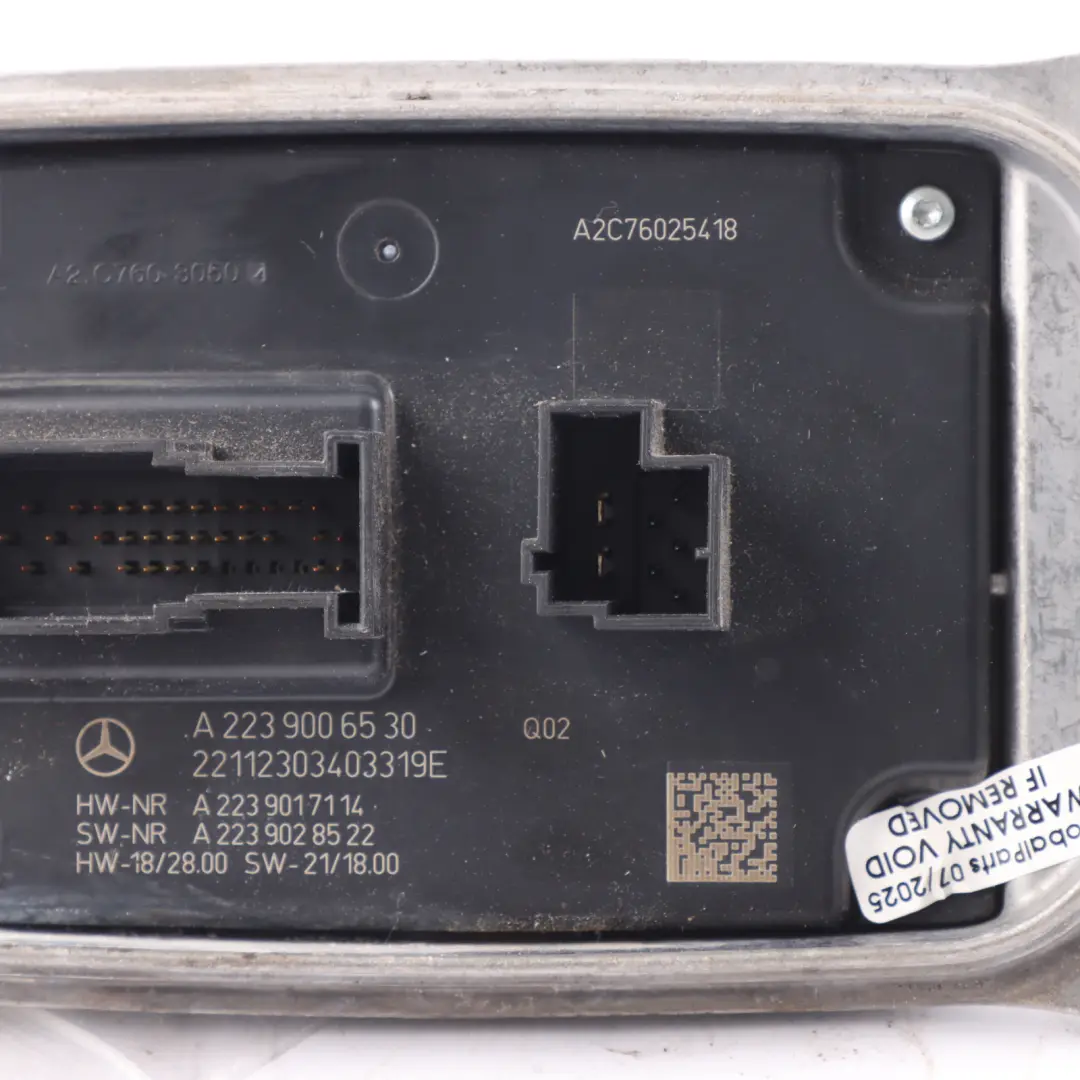 Front LED Lamp Headlight Ballast Module Unit ECU to Mercedes W206 with Part number A2239006530 Mercedes W206 Front LED Lamp Headlight Ballast Module Unit ECU - SKU A2239006530 - Part number A2239006530