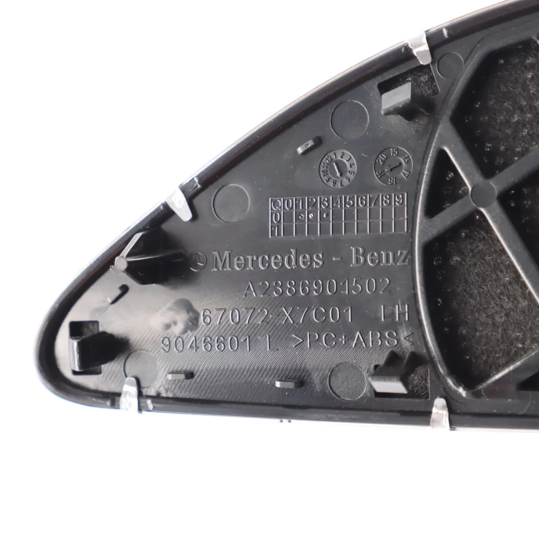 Speaker Trim Cover Rear Left N/S Burmester Trim Panel to Mercedes C238 with Part number A2386901502 Mercedes C238 Speaker Trim Cover Rear Left N/S Burmester Trim Panel - SKU A2386901502 - Part number A2386901502