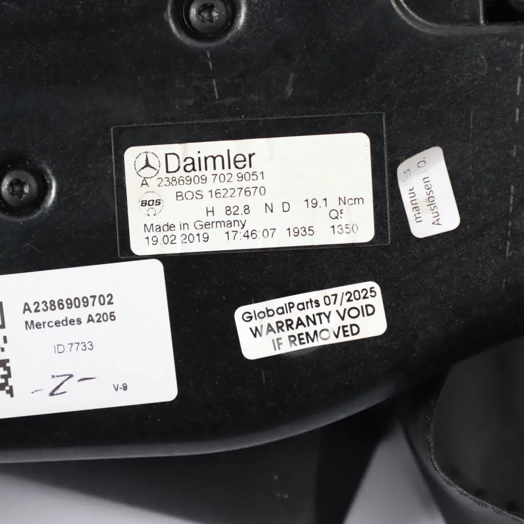 Roller Blind Rear Partition Trim to Mercedes A205 Convertible Electric with Part number A2386909702 Mercedes A205 Convertible Electric Roller Blind Rear Partition Trim - SKU A2386909702 - Part number A2386909702