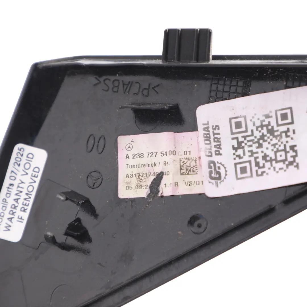 Wing Mirror Interior Cover Trim Triangle Right O/S to Mercedes C238 with Part number A2387275400 Mercedes C238 Wing Mirror Interior Cover Trim Triangle Right O/S - SKU A2387275400 - Part number A2387275400