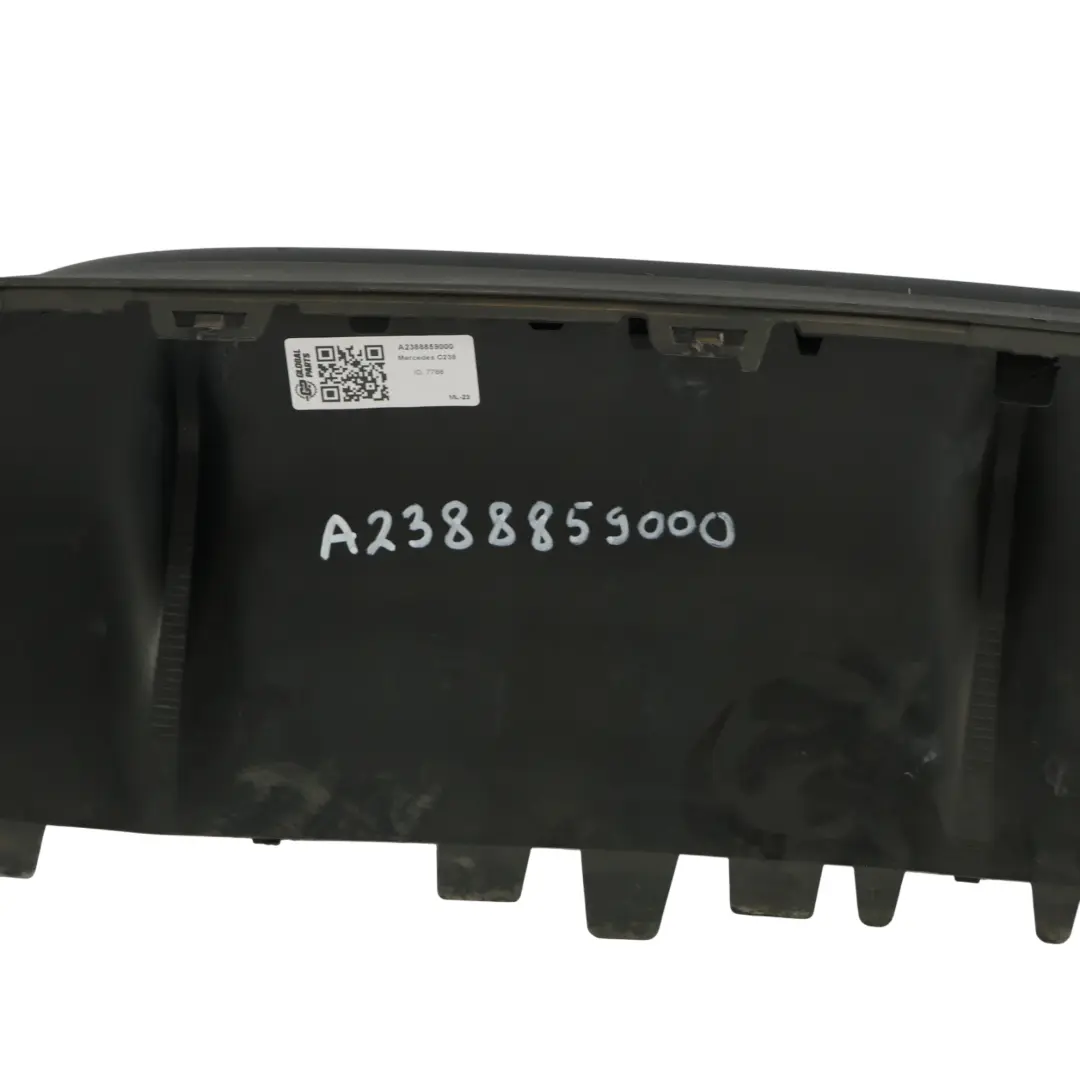 Bumper Lower Diffuser Trim Panel Covering to Mercedes C238 Rear with Part number A2388859000 Mercedes C238 Rear Bumper Lower Diffuser Trim Panel Covering - SKU A2388859000 - Part number A2388859000