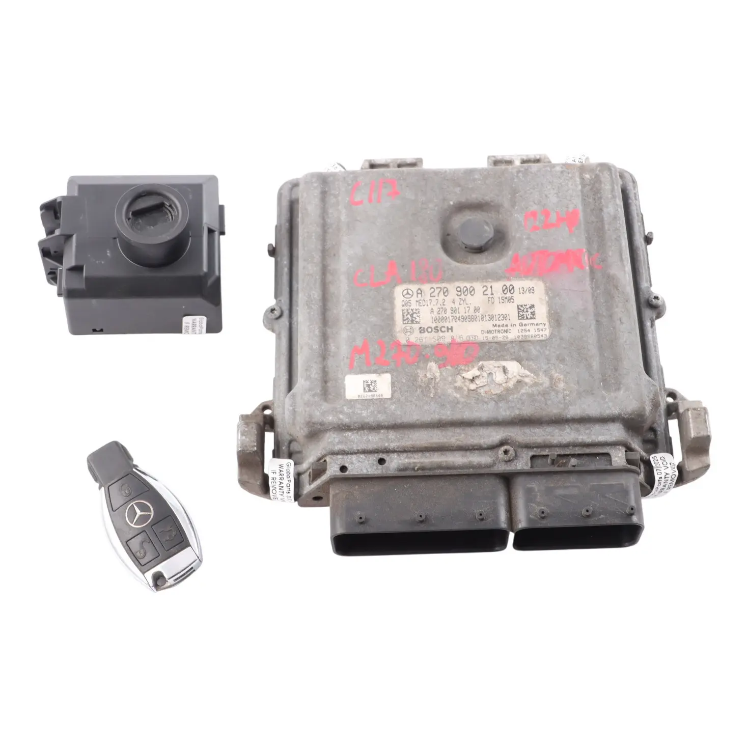 Mercedes C117 CLA 180 270.910 122HP Engine ECU Kit A2709002100 Automatic