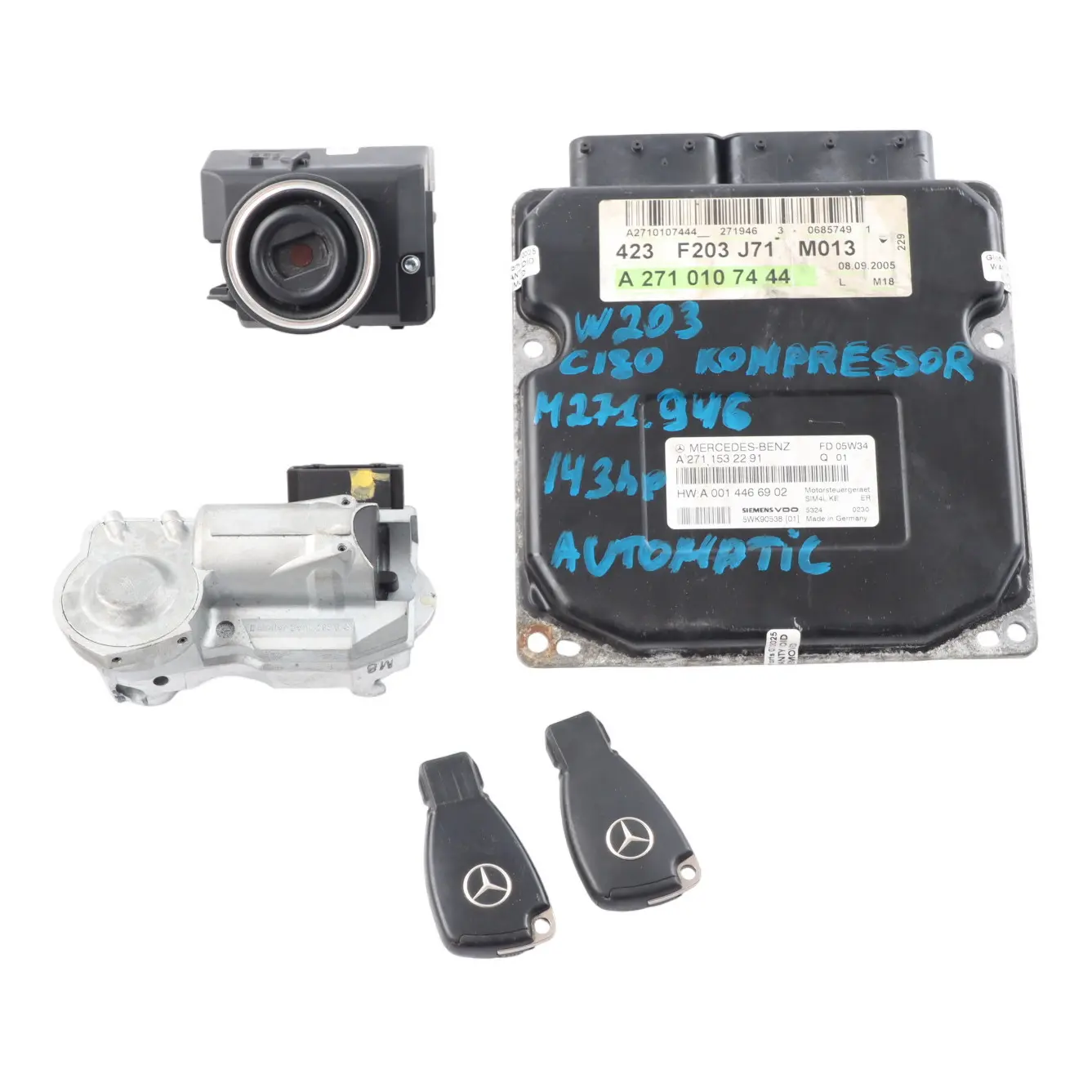 Mercedes S203 C180 143HP Kompressor M271.946 Engine ECU A2711532291 Automatic