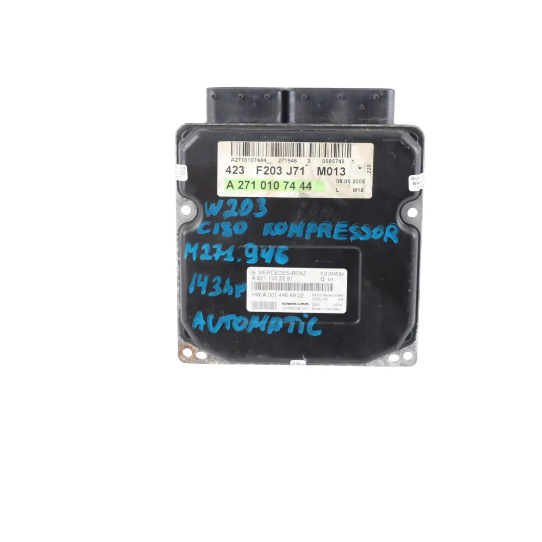 Mercedes S203 C180 143HP Kompressor M271.946 Engine ECU Automatic - SKU A2711532291-1 - Part number A2711532291