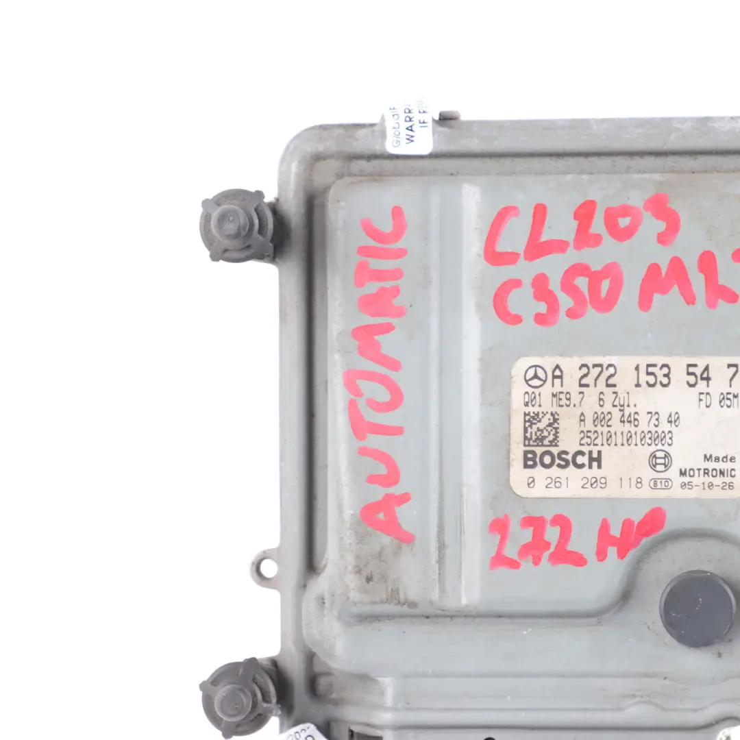 C350 M272.960 272HP Engine Unit ECU Automatic to Mercedes CL203 with Part number A2721535479 Mercedes CL203 C350 M272.960 272HP Engine Unit ECU Automatic - SKU A2721535479 - Part number A2721535479