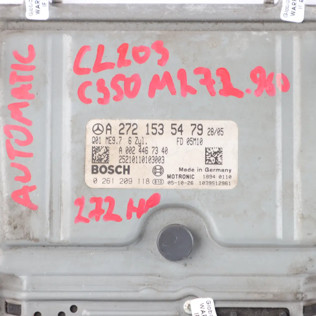Mercedes CL203 C350 M272.960 272HP Engine Unit ECU Automatic - SKU A2721535479 - Part number A2721535479