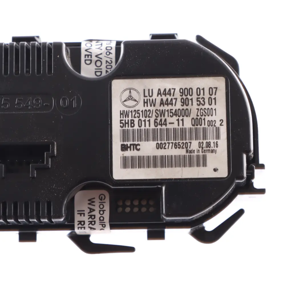 Mercedes W447 Climatisation Control Panel A/C Switch - SKU A4479000107 - Part number A4479000107
