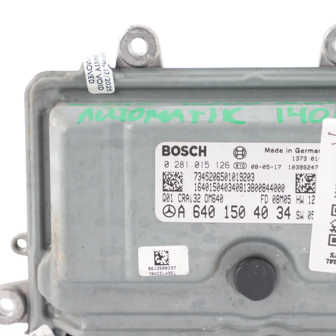 B200 OM640.941 140HP Engine Control ECU Kit Automatic to Mercedes W245 with Part number A6401504034 Mercedes W245 B200 OM640.941 140HP Engine Control ECU Kit Automatic - SKU A6401504034-1 - Part number A6401504034