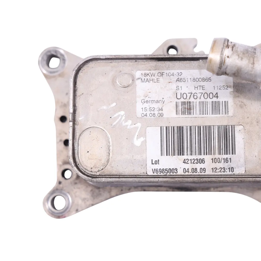 Mercedes W213 OM651 Intercambiador De Calor Aceite Motor Diesel 2.2 - SKU A6511800865 - Número de pieza A6511800865