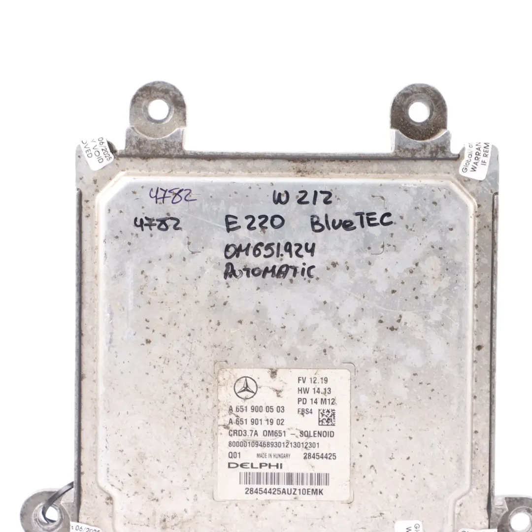 Mercedes W212 E220CDI BlueTec OM651.924 177HP Engine ECU Automatic - SKU A6519000503-2 - Part number A6519000503