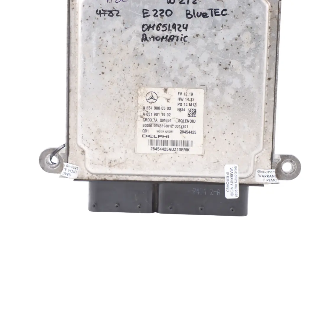 E220CDI BlueTec OM651.924 177HP Engine ECU Automatic to Mercedes W212 with Part number A6519000503 Mercedes W212 E220CDI BlueTec OM651.924 177HP Engine ECU Automatic - SKU A6519000503-2 - Part number A6519000503