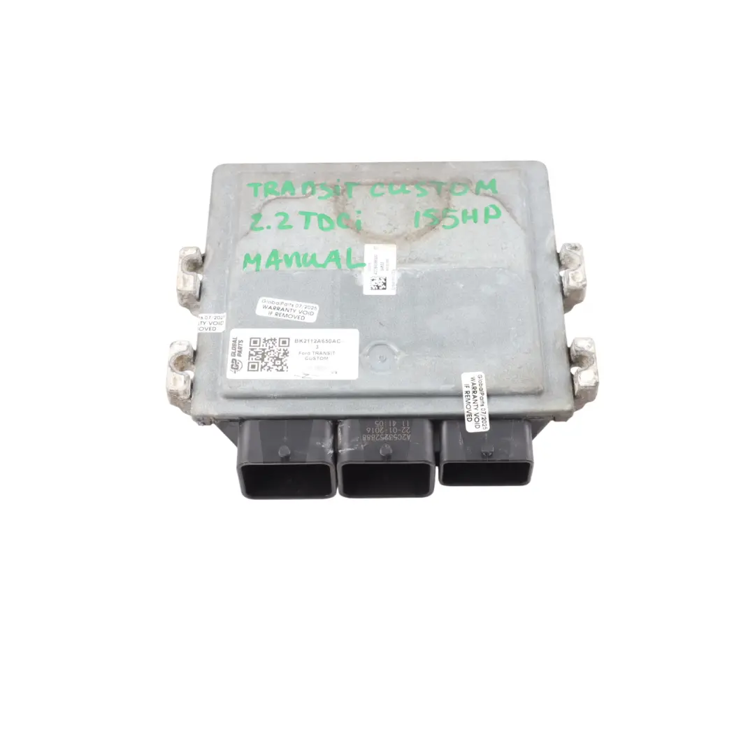 Ford Transit Custom MK1 2.2 TDCI 155HP Engine Unit ECU BK2112A650AC Manual - SKU BK2112A650AC-3 - Part number BK2112A650AC-3