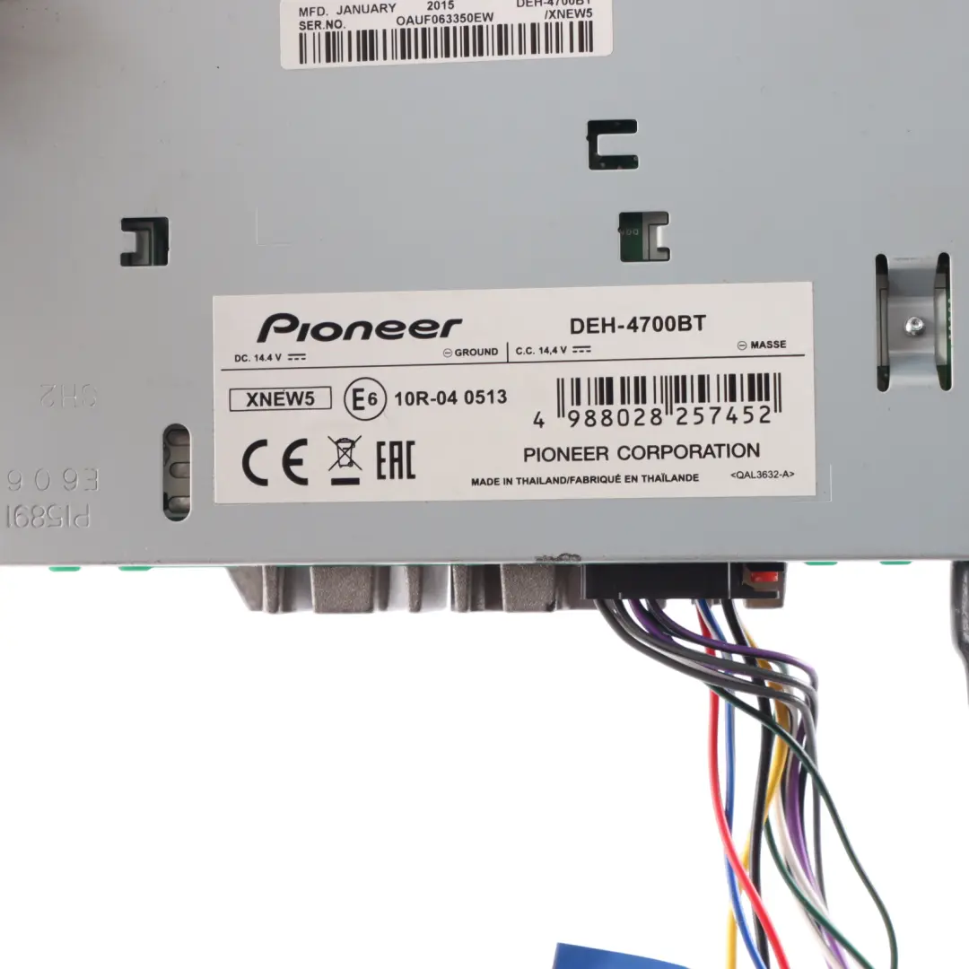  Genuine Pioneer Bluetooth USB AUX Audio Player 1 DIN - SKU DEH-4700BT - Part number DEH-4700BT