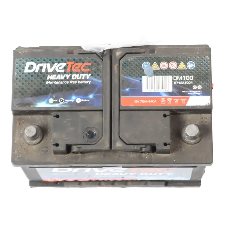  DriveTec Heavy Duty Car Battery 12V 70Ah 640A DM100 971AA1004 - SKU DRIVETEC-70AH - Part number DRIVETEC-70AH