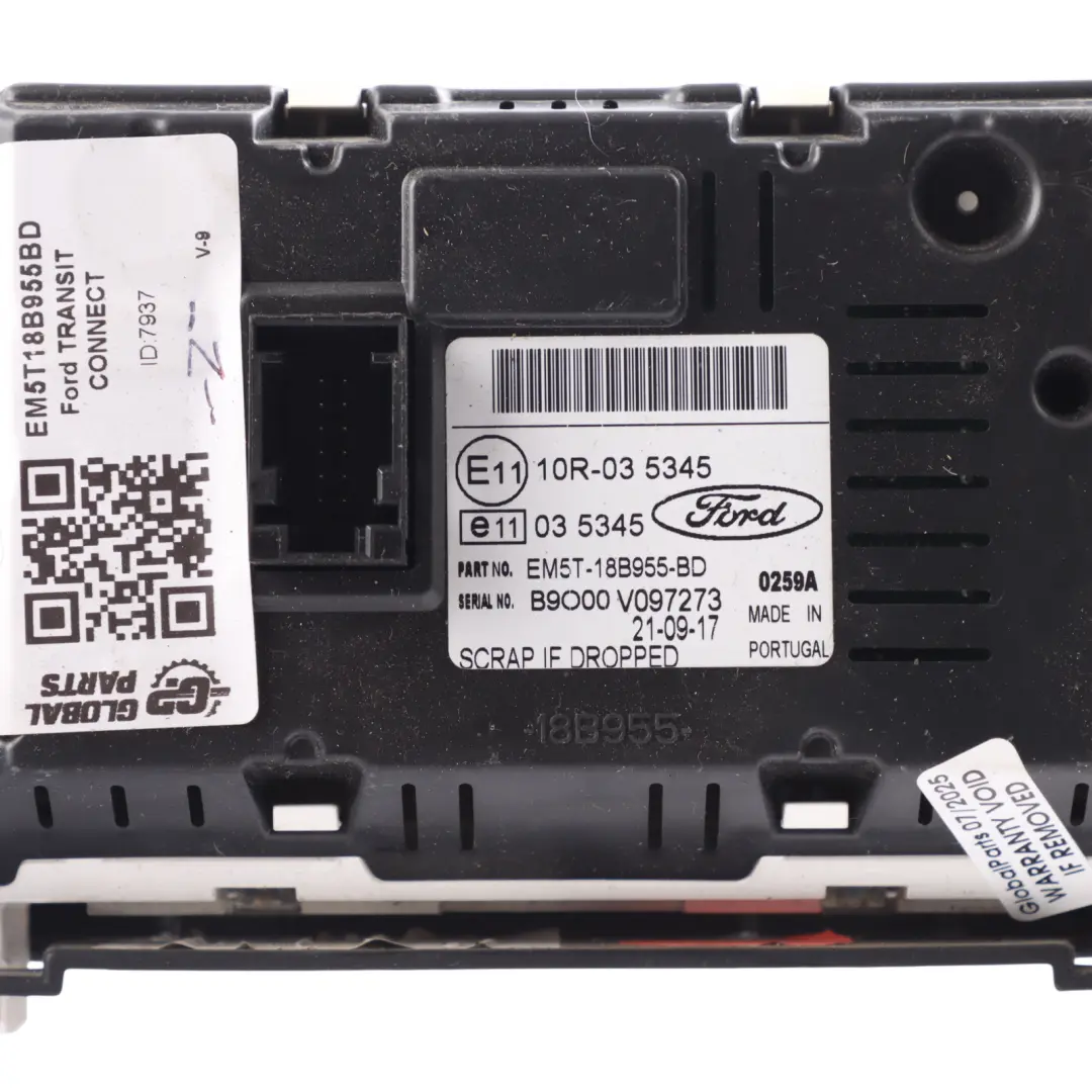 Ford Transit Connect Dash Display Screen Multifunction Head Unit - SKU EM5T18B955BD - Part number EM5T18B955BD