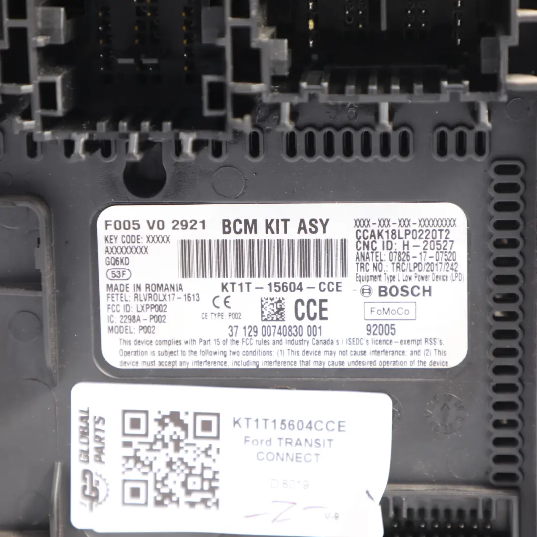 Body Control Unit Module BCM Fuse Box to Ford Transit Connect with Part number KT1T15604CCE Ford Transit Connect Body Control Unit Module BCM Fuse Box - SKU KT1T15604CCE - Part number KT1T15604CCE