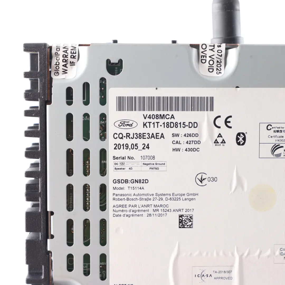 Mk2 II Radio Player Stereo Head Unit to Ford Transit Connect with Part number KT1T18D815DD Ford Transit Connect Mk2 II Radio Player Stereo Head Unit - SKU KT1T18D815DD - Part number KT1T18D815DD