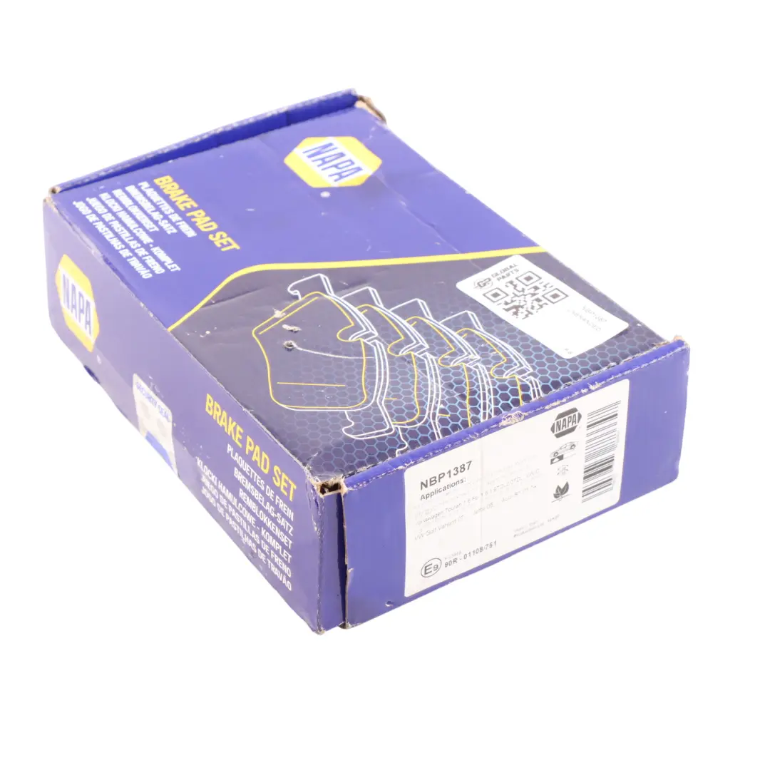  NAPA Brake Pad Set Front Axle Braking Unit Pads Kit - SKU NBP1387 - Part number NBP1387