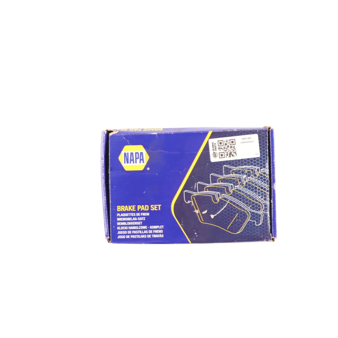  NAPA Brake Pad Set Front Axle Braking Unit Pads Kit - SKU NBP1387 - Part number NBP1387