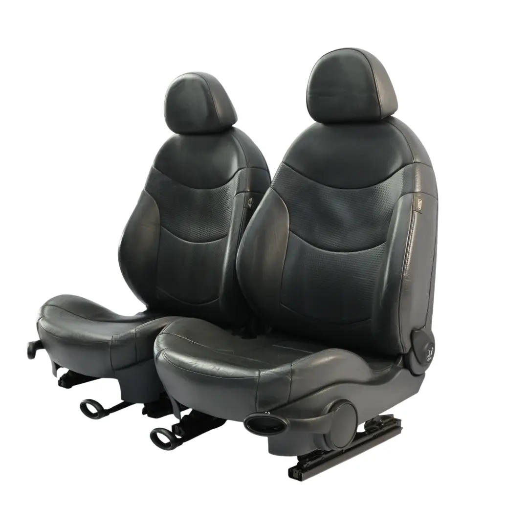  Seats Mini Cooper R53 Panther Black Leather Profile Front Rear Seat - SKU R50-Sport-Leather-Profile-Black-T5PN - Part number R50
